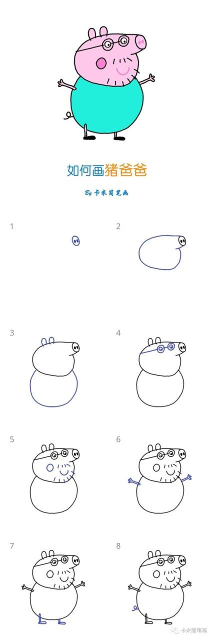 11組小豬佩奇人物簡筆畫