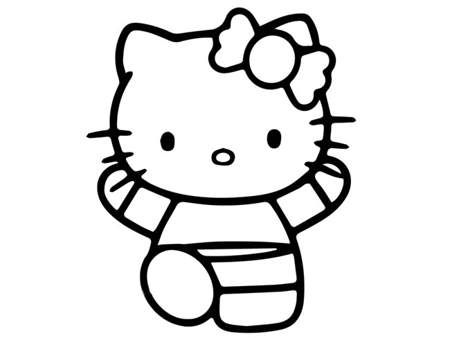 可愛的kitty貓簡筆畫