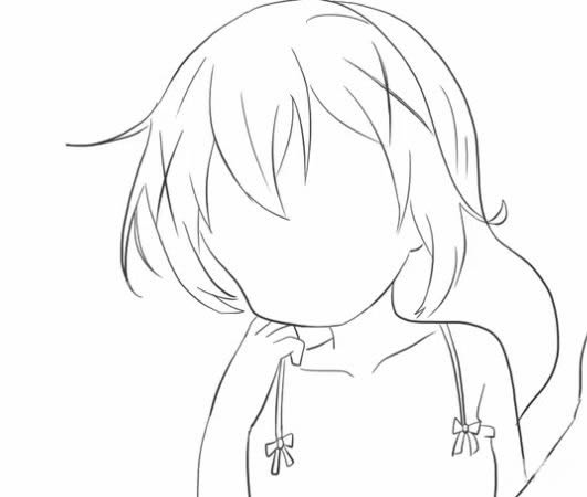 天真的動漫小女孩簡筆畫