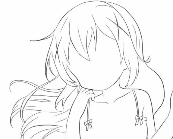 天真的動漫小女孩簡筆畫
