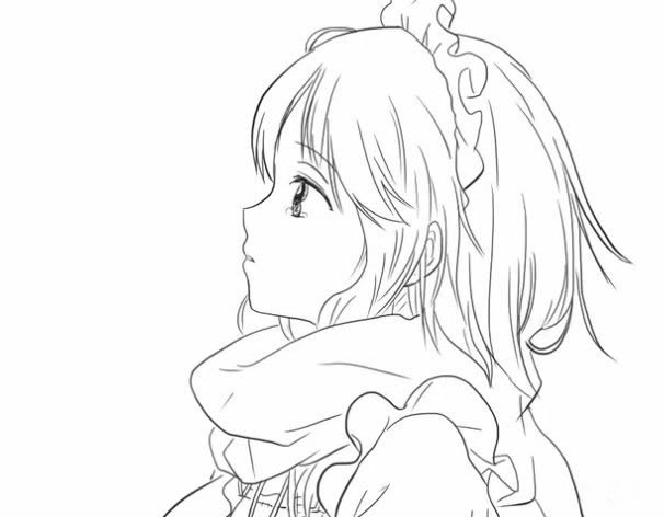 漂亮的動漫少女簡筆畫