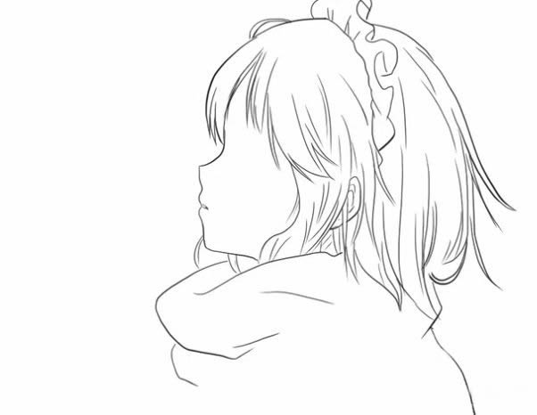 漂亮的動漫少女簡筆畫