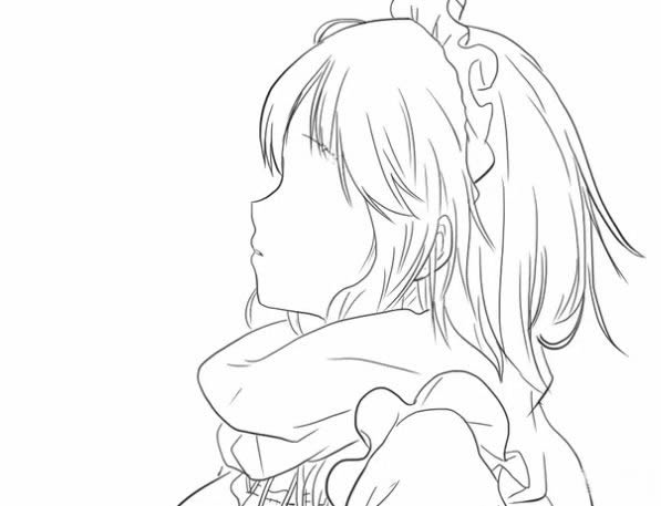 漂亮的動漫少女簡筆畫