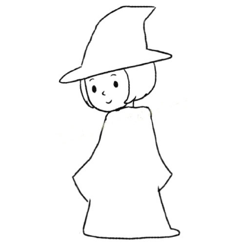 拿著筆的小魔女簡筆畫教程 拿著筆的小魔女簡筆畫教程