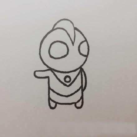 拿著怪獸氣球的奧特曼簡筆畫