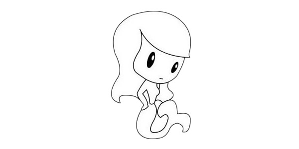可愛的愛麗兒公主簡筆畫