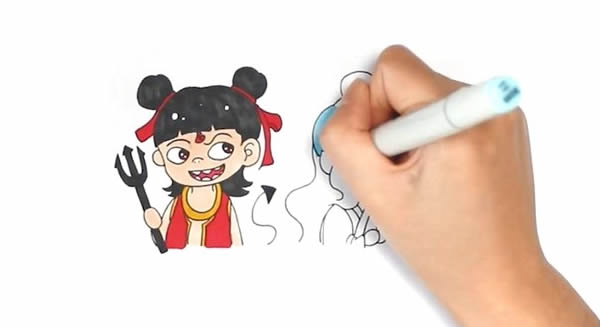 哪吒和敖丙簡筆畫