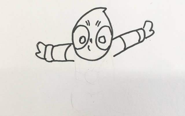 q版死侍簡筆畫畫法步驟
