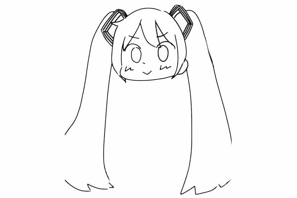 初音未來卡通簡筆畫