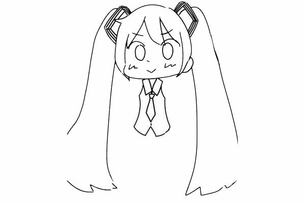 初音未來卡通簡筆畫