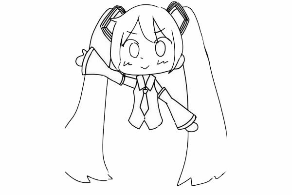 初音未來卡通簡筆畫