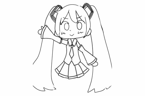 初音未來卡通簡筆畫