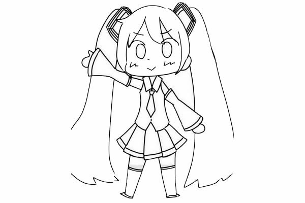 初音未來卡通簡筆畫