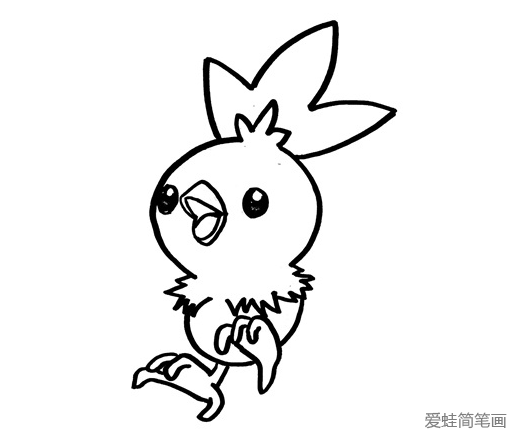 神奇寶貝火稚雞簡筆畫