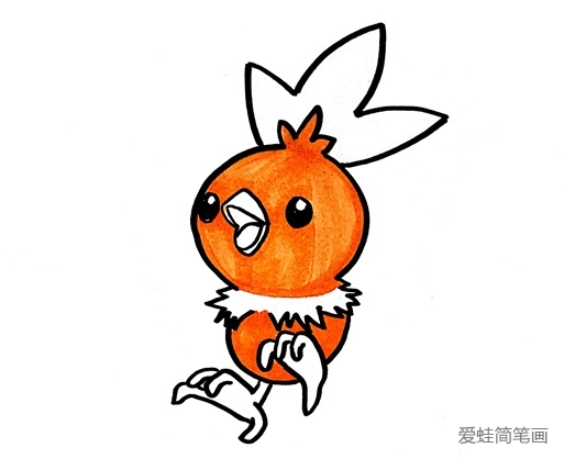 神奇寶貝火稚雞簡筆畫