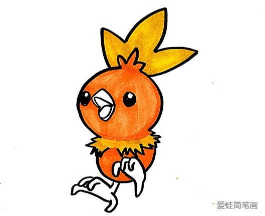 神奇寶貝火稚雞簡筆畫