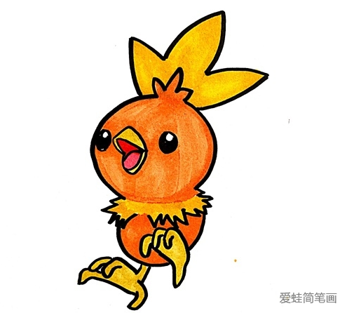 神奇寶貝火稚雞簡筆畫