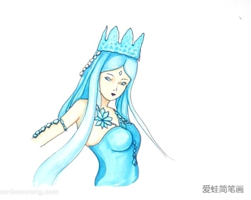 冰公主怎么畫 冰公主簡筆畫步驟
