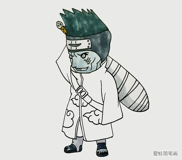 火影忍者鬼鮫怎么畫