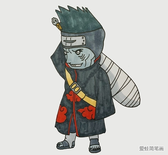 火影忍者鬼鮫怎么畫