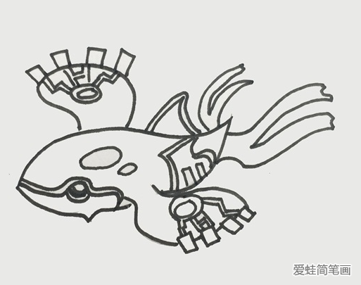 寶可夢蓋歐卡簡筆畫步驟