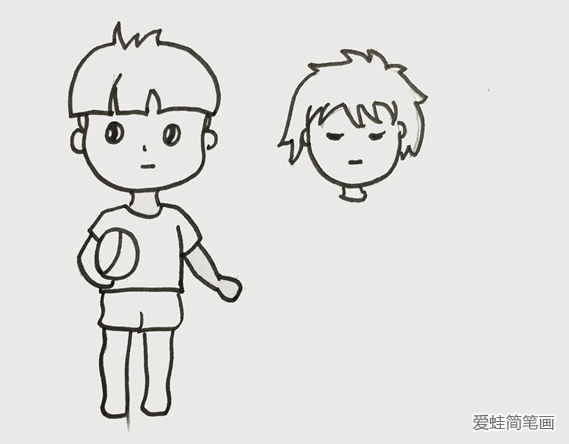 牽手的波妞和宗介簡筆畫