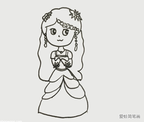 葉羅麗靈公主簡筆畫步驟
