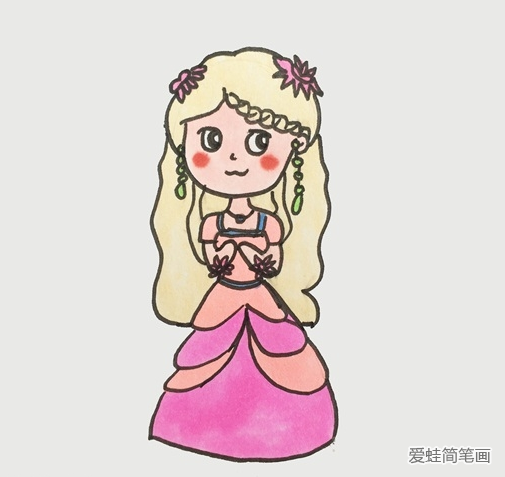 葉羅麗靈公主簡筆畫步驟