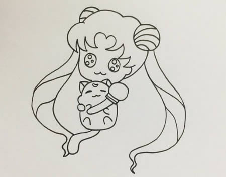 美少女戰(zhàn)士簡(jiǎn)筆畫(huà)帶涂色