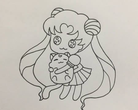 美少女戰(zhàn)士簡(jiǎn)筆畫(huà)帶涂色