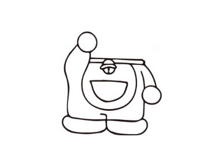 叮當貓簡筆畫帶顏色