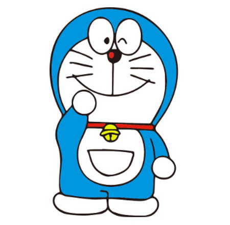 叮當貓簡筆畫帶顏色