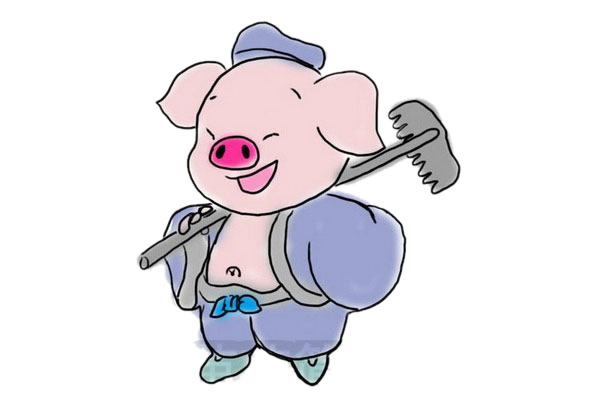 肥頭大耳的豬八戒簡筆畫