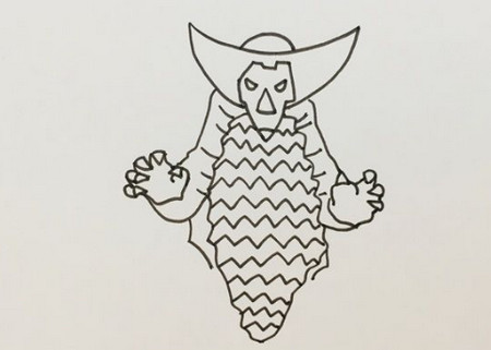 簡單霸氣的哥莫拉怪獸簡筆畫