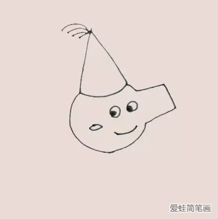 拿著氣球的小豬佩奇簡筆畫
