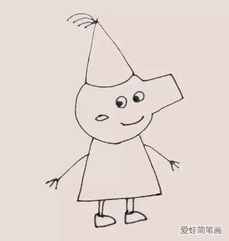 拿著氣球的小豬佩奇簡筆畫