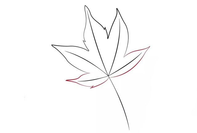 帶顏色的楓葉簡(jiǎn)筆畫怎么畫