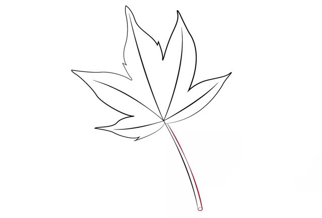 帶顏色的楓葉簡(jiǎn)筆畫怎么畫