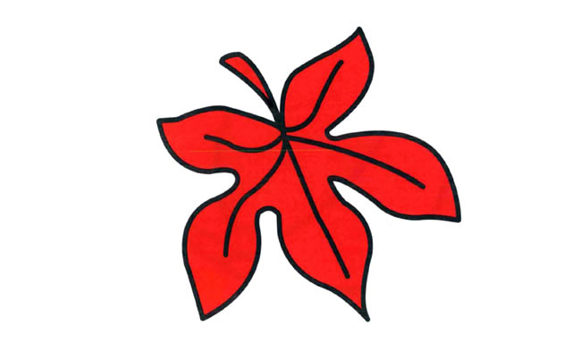 紅色的楓葉簡(jiǎn)筆畫