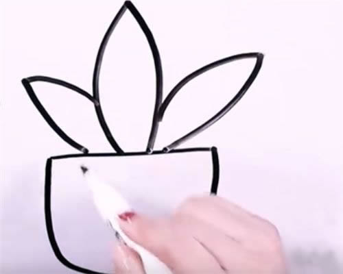 萬年青盆栽簡筆畫步驟教程