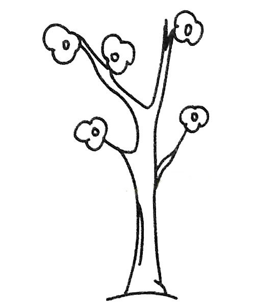 簡(jiǎn)單的桃花樹怎么畫