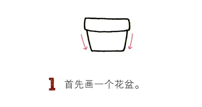 兩盆彩色的仙人球簡筆畫教程