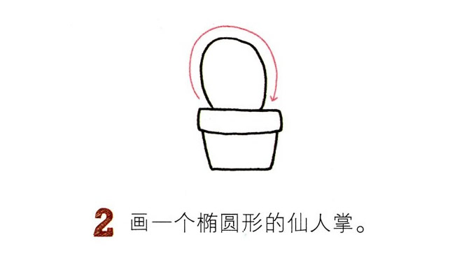 兩盆彩色的仙人球簡筆畫教程