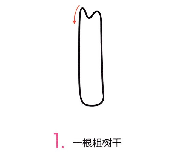 簡單涂色的柳樹簡筆畫