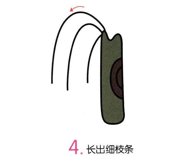 簡單涂色的柳樹簡筆畫