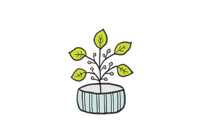 分享幾組盆栽簡筆畫
