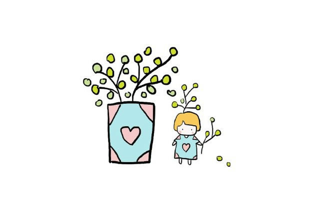 分享幾組盆栽簡筆畫