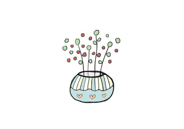 分享幾組盆栽簡筆畫