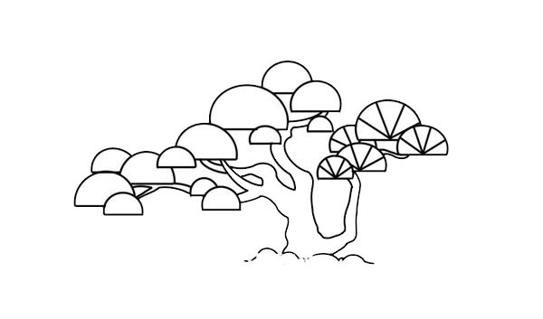 漂亮的彩色云南松簡(jiǎn)筆畫