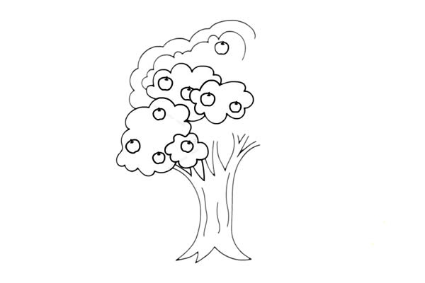 結(jié)滿果子的蘋果樹簡(jiǎn)筆畫